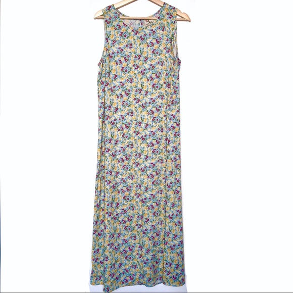 Vintage Dresses & Skirts - Vintage Floral Cottagecore Maxi Sundress